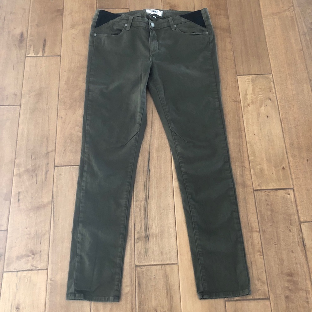 Paige “Troy Boy” Maternity Jeans in Dark Olive 29